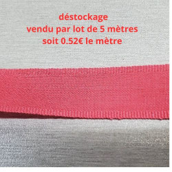 Destockage Ruban Extra Fort 15 mm rose indien- Lot de 5 ou 20 mètres