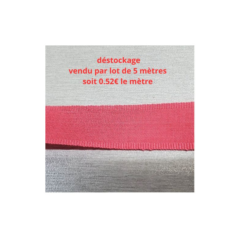 Destockage Ruban Extra Fort 15 mm rose indien- Lot de 5 ou 20 mètres