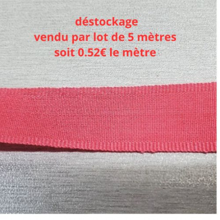 Destockage Ruban Extra Fort 15 mm rose indien- Lot de 5 ou 20 mètres