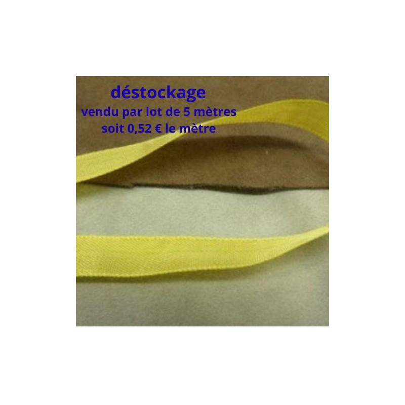 déstockage RUBAN EXTRA FORT JAUNE 15 MM – vendu par lot de 5 m et 20 m