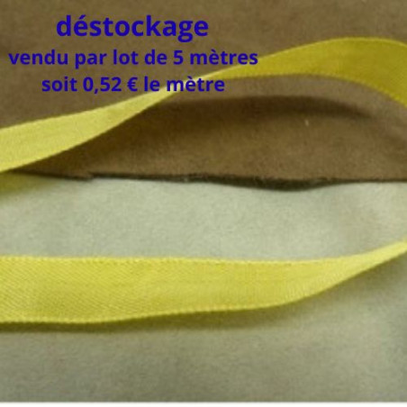 déstockage RUBAN EXTRA FORT JAUNE 15 MM – vendu par lot de 5 m et 20 m