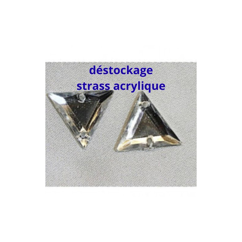 Déstockage Strass Triangle Argent 17 mm – Lot de 10, 25 ou 50 pièces