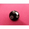 Bouton à queue noir acrylique 3 strass à coudre 