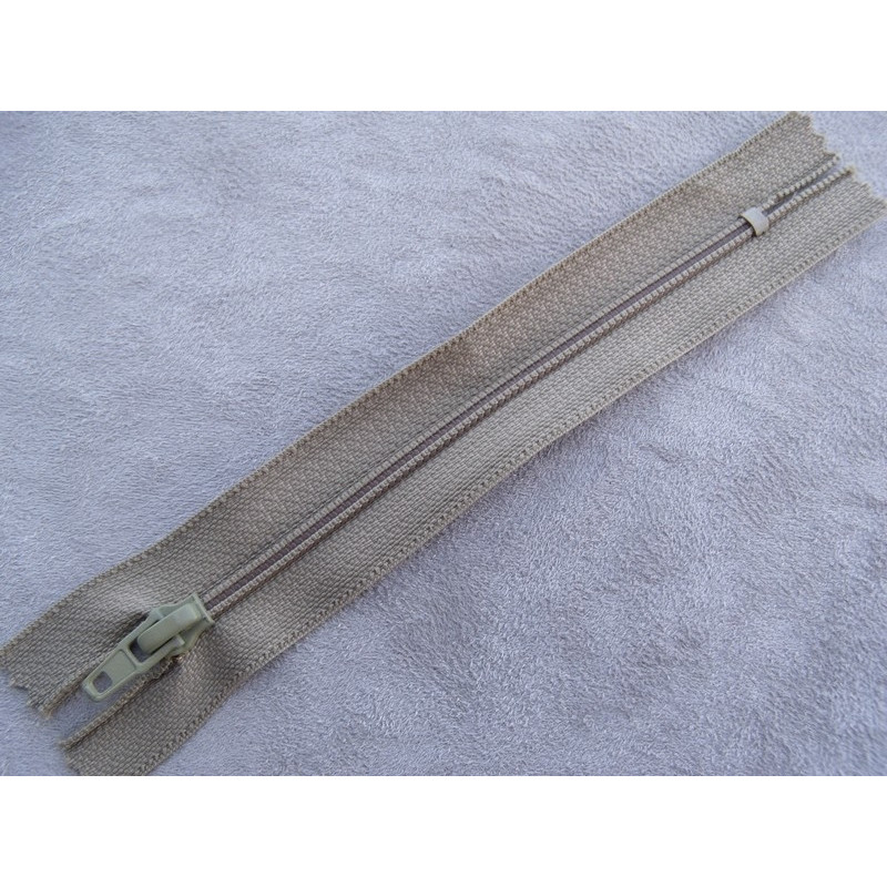 FERMETURE A GLISSIÈRE –12cm- CHÂTAIN -NON SÉPARABLE