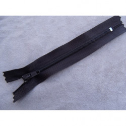 FERMETURE A GLISSIÈRE –12cm  MARRON BRODES DE NOIX -NON SÉPARABLE