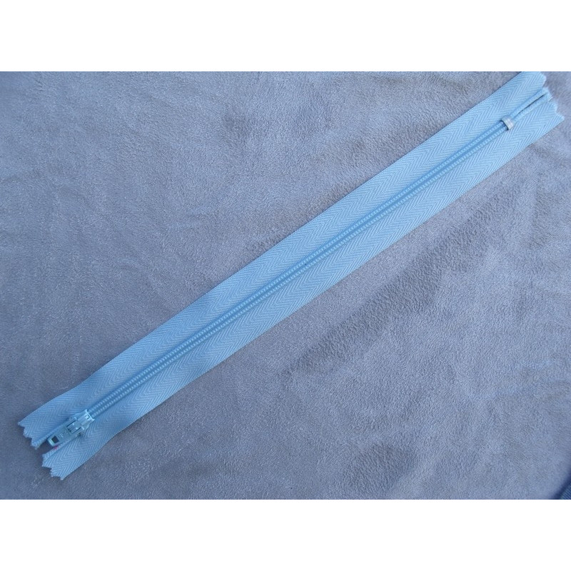 FERMETURE A GLISSIÈRE –20cm-BLEU CIEL-NON SÉPARABLE