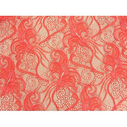 DENTELLE DE CALAIS EN LAIZE FRAMBOISE de très belle qualité  