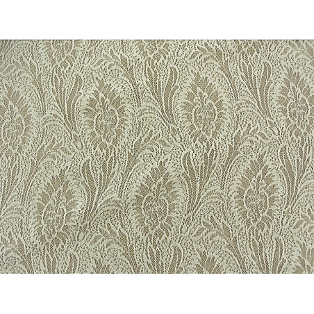DENTELLE DE CALAIS EN LAIZE IVOIRE MOTIF FEUILLE