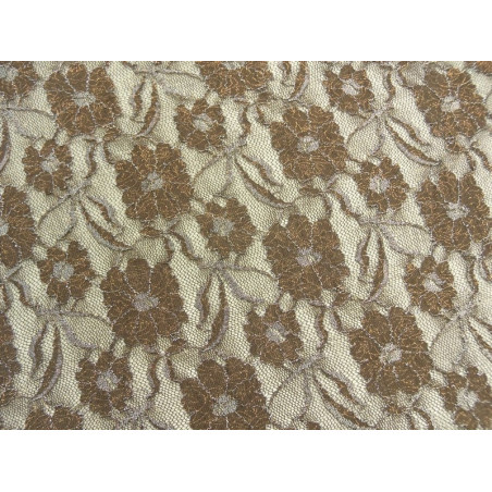 DENTELLE DE CALAIS- 160cm- MARRON BRODé