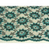 DENTELLE DE CALAIS-140cm - MOTIF FLEURS- VERT ET NOIR 