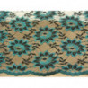 DENTELLE DE CALAIS-140cm - MOTIF FLEURS- VERT ET NOIR 
