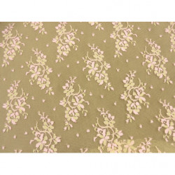 DENTELLE DE CALAIS-140cm- ROSE ET VERT 