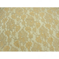 DENTELLE DE CALAIS-120cm- SAUMON ET BEIGE 
