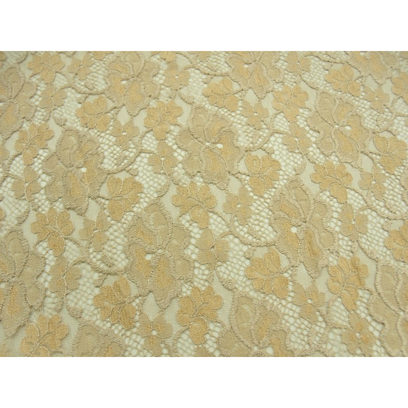 DENTELLE DE CALAIS-120cm- SAUMON ET BEIGE 