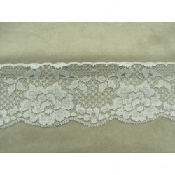 DENTELLE DE CALAIS- 5.5cm-BLANCHE-brodée sur tulle