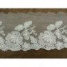 DENTELLE DE CALAIS- 10 cm- BLANCHE- brodée sur tulle 