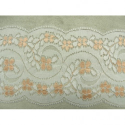 DENTELLE DE CALAIS- 9 cm- BLANC & ORANGE