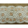 DENTELLE DE CALAIS- 9 cm- BLANC & ORANGE