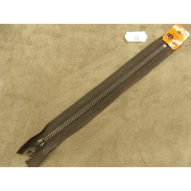 FERMETURE METALIQUE-18 cm- MARRON FONCE