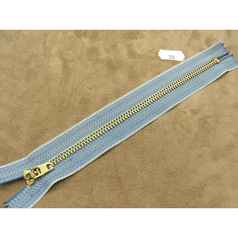 FERMETURE METALIQUE- 20 cm- BLEU JEAN 'S