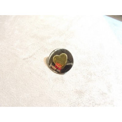 BOUTON COEUR  OR & ARGENT