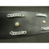 RUBAN SKAI AVEC CHAINETTE-5 cm- MARRON & ARGENT