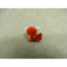 BOUTON DECORATIFS ENFANTS-MOTIF: PETIT ELEPHANT -ROUGE & BLANC