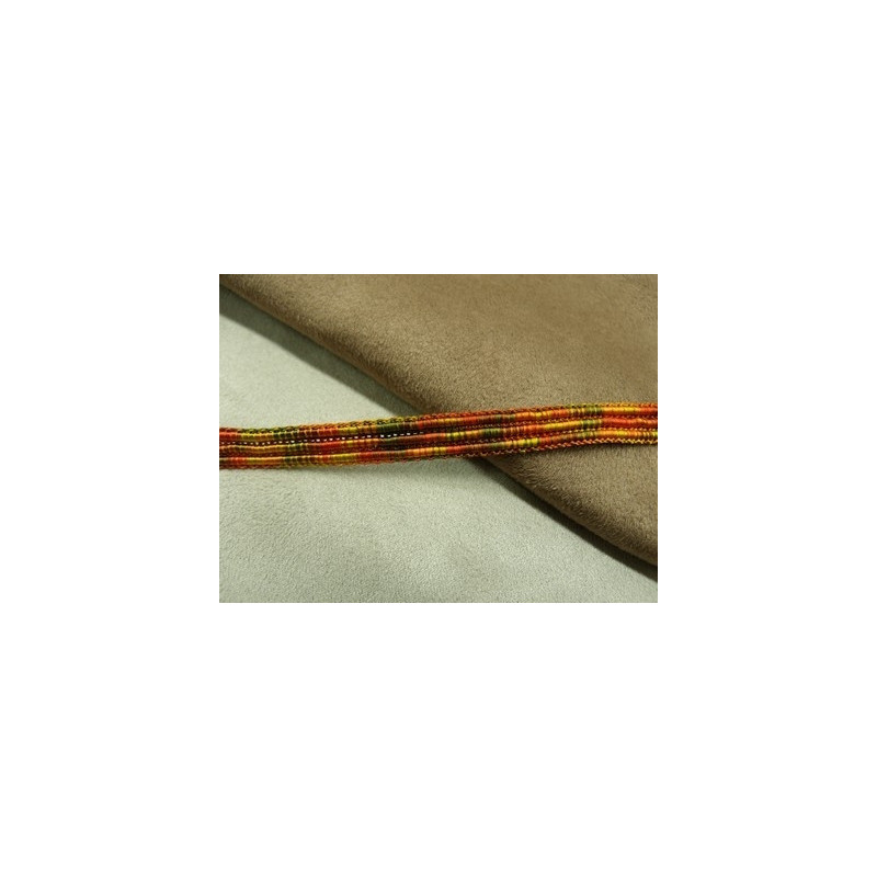 RUBAN FANTAISIE 8 mm- ORANGE MULTICOLORE 