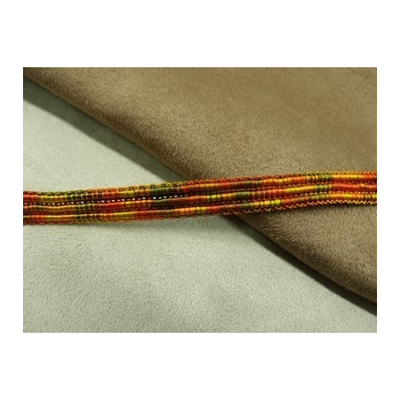 RUBAN FANTAISIE 8 mm- ORANGE MULTICOLORE RUBAN FANTAISIE 8 mm- ORANGE MULTICOLORE
