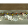 RUBAN FANTAISIE EN COQUILLAGE- 4 cm- BLANC TRANSPARENT 
