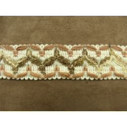 RUBAN FANTAISIE - 3 cm- MARRON & BEIGE 