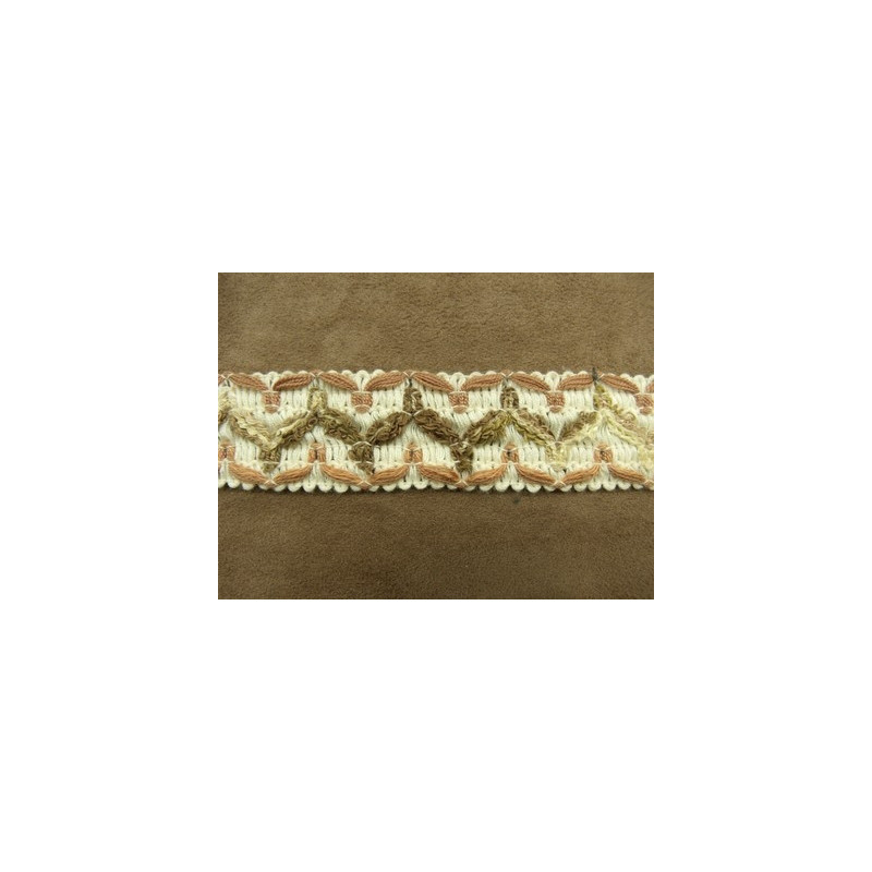 RUBAN FANTAISIE - 3 cm- MARRON & BEIGE 