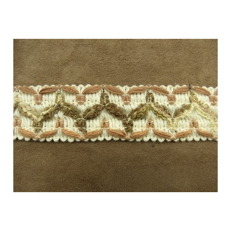 RUBAN FANTAISIE - 3 cm- MARRON & BEIGE RUBAN FANTAISIE - 3 cm- MARRON & BEIGE