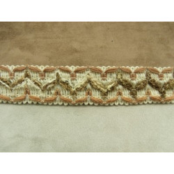 RUBAN FANTAISIE - 3 cm- MARRON & BEIGE 