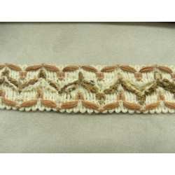 RUBAN FANTAISIE - 3 cm- MARRON & BEIGE
