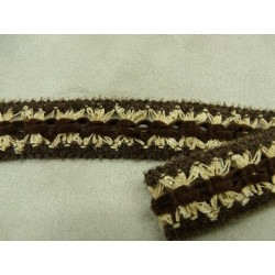 RUBAN FANTAISIE- 2 cm- MARRON & BEIGE
