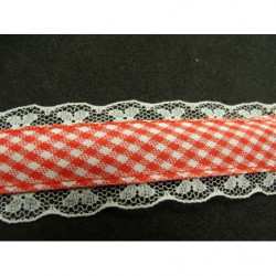RUBAN FANTAISIE VICHY- 3 cm- ROSE