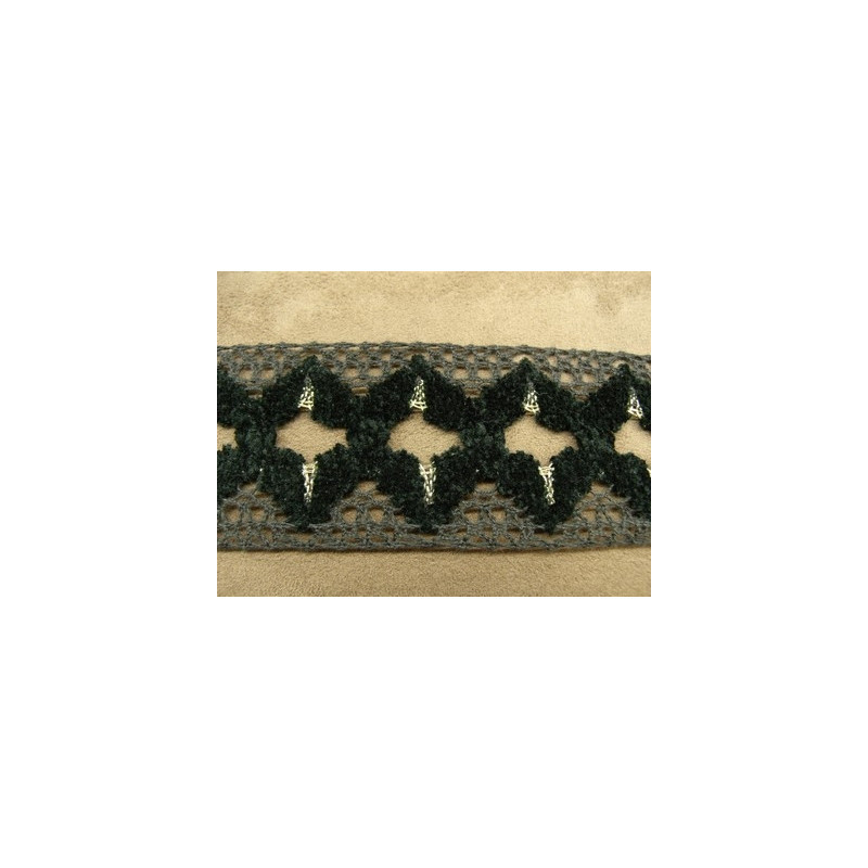 RUBAN FANTAISIE- 6 cm- NOIR - AVEC LUREX OR 