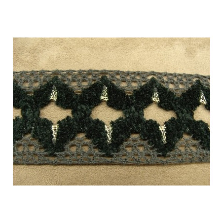 RUBAN FANTAISIE- 6 cm- NOIR - AVEC LUREX OR RUBAN FANTAISIE- 6 cm- NOIR - AVEC LUREX OR