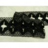 RUBAN FANTAISIE- 6 cm- NOIR - AVEC LUREX OR 