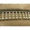 RUBAN PERLE- 3 cm- NOIR & OR 