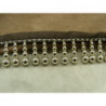 RUBAN PERLE- 3 cm- NOIR & OR 