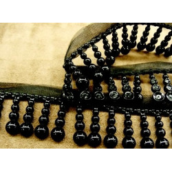 RUBAN PERLE- 3 cm- NOIR 