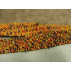 5 cm- ORANGE A POIS MULTICOLORE 