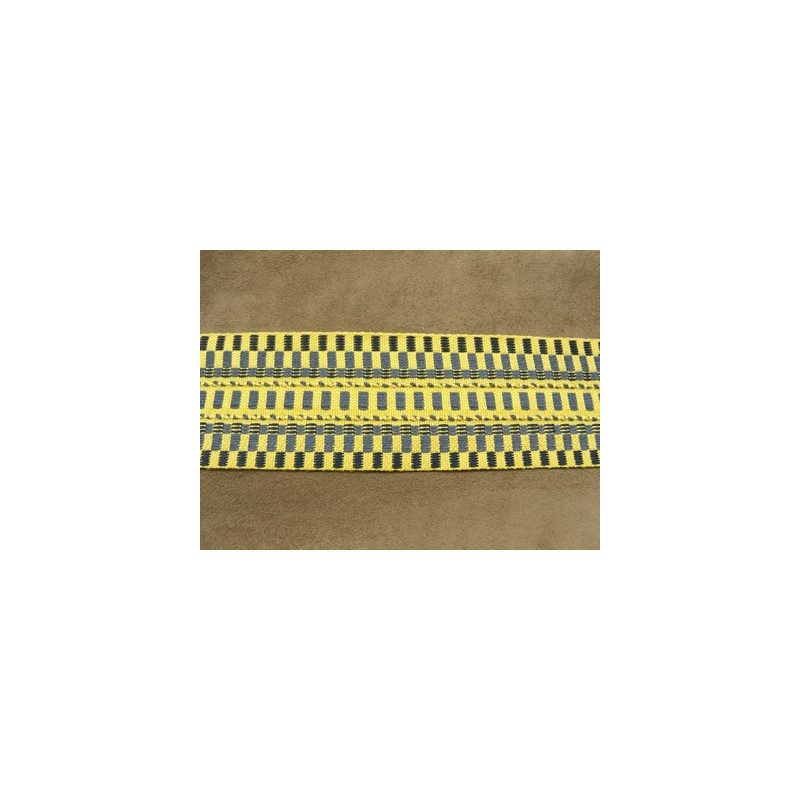 RUBAN FANTAISIE-6 cm- JAUNE & BLEU RUBAN FANTAISIE-6 cm- JAUNE & BLEU