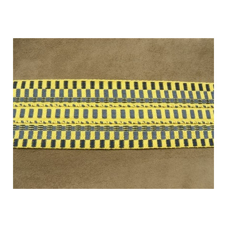 RUBAN FANTAISIE-6 cm- JAUNE & BLEU RUBAN FANTAISIE-6 cm- JAUNE & BLEU