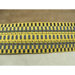 RUBAN FANTAISIE-6 cm- JAUNE & BLEU