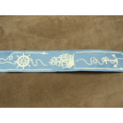 RUBAN FANTAISIE-4 cm- MARINE 