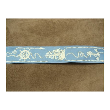 RUBAN FANTAISIE-4 cm- MARINE 