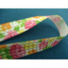 5 cm - MOTIF A FLEURS ROSE MULTICOLORE  5 cm - MOTIF A FLEURS ROSE MULTICOLORE